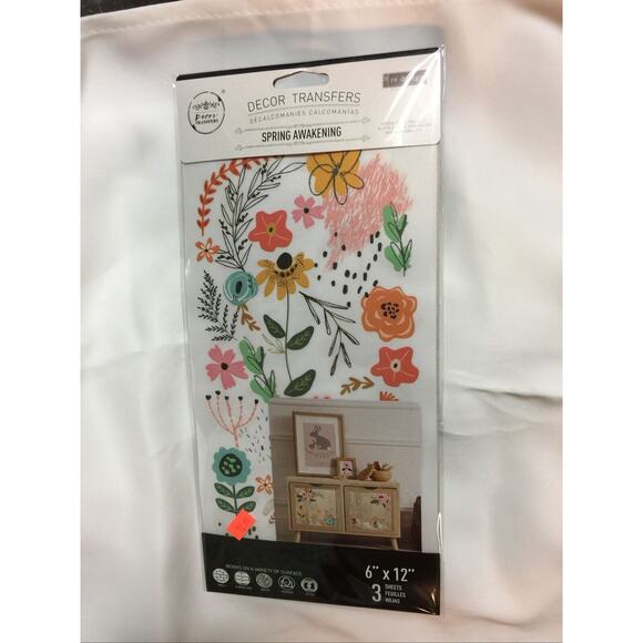 Rub On Furniture Transfers SPRING AWAKENING Furniture Decals Transfer Flowers - Picture 2 of 4